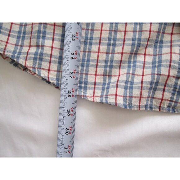 Men's Tommy Hilfiger Plaid Cotton Button Long Sleeve Shirt Sz L (MT658) - Picture 4 of 7